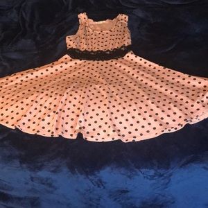 Pink and Black Polka Dot Dress